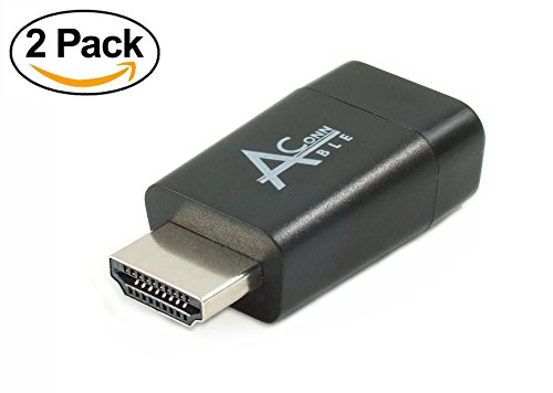 Ableconn HD2VGAS-2, 2-Pack, Compact HDMI to VGA Adapter Dongle for Chromebooks, Ultrabooks & Laptops up to 1920x1200 / 1080p - Chromebook to VGA projector or monitor - HDMI to VGA Converter
