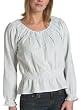 Jeanstar Women's Felicia Woven Striped Peasant Top