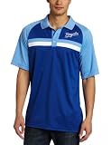 MLB Men's Kansas City Royals Absolute Speed 3 Button Synthetic Raglan Polo (Deep Royal/Coastal Blue/White, Large)