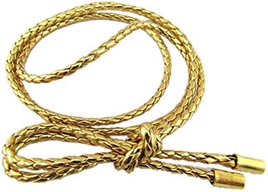 Blazers Women PU leather Knitted Waist Belt Chain Dress Belt (gold)