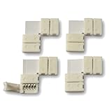 LEDテープ 12mm用 5pin RGBW SMD 5050 連結コネクター L型 半田付け不要 4個セット