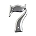 Brady 1600-7,  Aluminum Embossed Numbers & Letters , 3" Height, Silver, Legend "7"  (10 per Package)