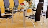 Pearl Silver Glass Top Extension Dining Table