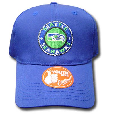 NFL SEATTLE SEAHAWKS BLUE COTTON YOUTH KIDS CAP HAT NEW