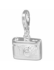 SilberDream Charm camera, 925 Sterling Silver Charms Pendant with Lobster Clasp for Charms Bracelet, Necklace or Earring FC637