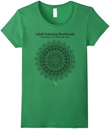 Dicebird Colouring In Adult Coloring Book T-Shirt - Female Medium - Grass