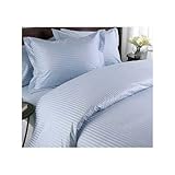 300TC Egyptian Cotton QUEEN BLUE STRIPE SHEET SET BY MARRIKAS