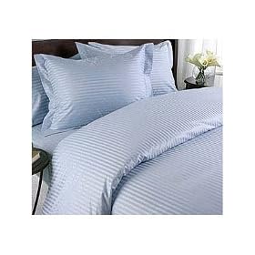 300TC Egyptian Cotton TWIN BLUE STRIPE SHEET SET BY MARRIKAS