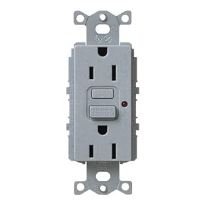 Lutron SCR-15-GFTR-BG Satin Colors 15A GFTR Electrical Socket Receptacle, Bluestone