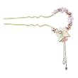 Handmade Shining Swarovski Crystal Pearl Flower Dangling U Shape Hair Stick