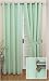 Rio Eyelet Green 90x90in Lightweight Sheer Curtain Pair with self-coloured Lining