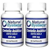 Natural Systems 2 PACK Gotu Kola Centella Asiatica 500 mg 2x60 capsules Skin Care