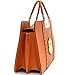 Dasein Faux Buffalo Leather Studded Expandable Hinge Handle Satchel, Shoulder Bag, Handbag, Tablet Bag, iPad Bag