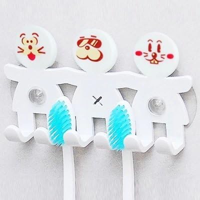 Smile Face Suction Multi-toothbrush Holder - Designs May Vary (2 White)