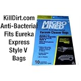 Eureka Style V Anti-Bacterial Vacuum Cleaner Bags (10-pack) - Designed to Fit Eureka Express (All Models Using Bag Style V) and White Westinghouse VIP9530