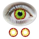 Red / Yellow Werewolf Eyes Motif Lenses from BIONORA 1 Year use including Lens Case