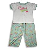 B.T. Kids - Girls 2-Piece Short Sleeved Pajama Set, White, Mint Green