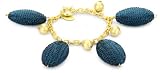 Amanda Pearl "Vintage Turquoise Lucite" on Gold Chain Bracelet