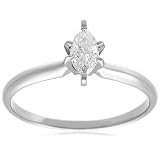 10k Choice of White or Yellow Gold Marquise Solitaire Diamond Engagement Ring