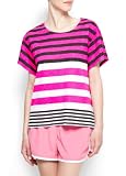 Mango Women's Loose-fit Striped T-shirt, S, Pink