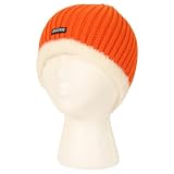 Anaheim Ducks Women's Faux Fur Knit Beanie / Winter Hat - Orange