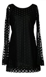 Joline Bell Sleeve Mini Dress Black