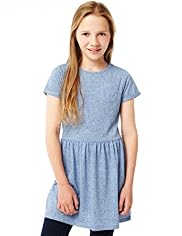 Flecked Skater Dress with Linen