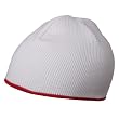 Two Tone Cotton Beanie-White-Red W28S25B