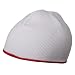 Two Tone Cotton Beanie-White-Red W28S25B