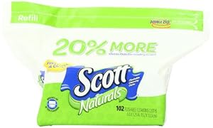 Scott Naturals Folded Flushable Moist Wipes, 102-count Refill (Pack of 8)
