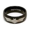 Blue Chip Unlimited - 8mm Unisex Black Tungsten Carbide with Silver Laser Etched Batman Symbol Collector's Ring Engagement Ring Wedding Band (Available in Sizes 4-15)