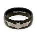 Blue Chip Unlimited - 8mm Unisex Black Tungsten Carbide with Silver Laser Etched Batman Symbol Collector's Ring Engagement Ring Wedding Band (Available in Sizes 4-15)