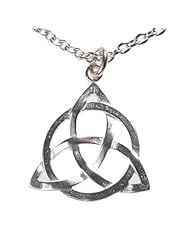 Delicate Triquetra Trinity Knot Silver Dipped Necklace on 18" Rolo Chain