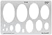 Bild: Schablone Zeichenschablone aus 2mm Kunstoff f�r Technisches Zeichnen Schmuck Design Gestalten Machen Schmuckst�cke Kunst - Ellipse Ellipsen Ellipsenschablone Projektionswinkeln 55 Geometrische Figuren Symbole