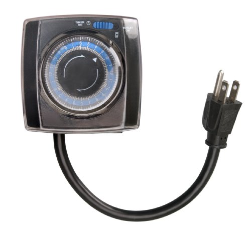 Woods 59204 All Weather Outdoor Timer with Rain Tight Case - Repeats Daily with 3-Prong Plug