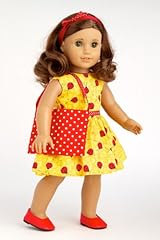 Let's Go Shopping - Yellow Ladybug Dress with Shopping Bag, Red Shoes and Matching Headband - 18 Inch American Girl Doll Clothes