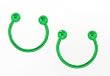 Anodized Green Titanium Horseshoe - 16g - 16g Wire - 10mmx3mm Ball (Sold as Pair)