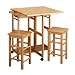 Kitchen & Housewares : Winsome Wood Table Drop Leaf Square Stool, Natural