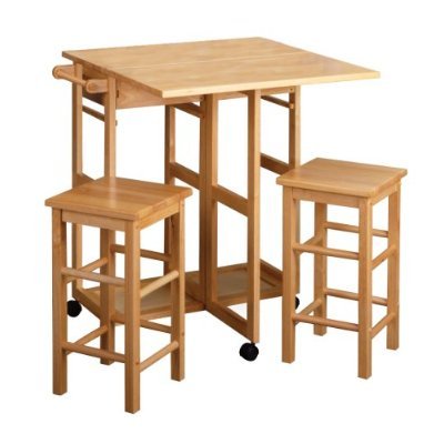 Childrens Toyshop  Kitchen & Housewares : Winsome Wood Table Drop Leaf Square Stool, Natural