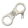 Hinged Nickel Plated Double Lock Handcuffs