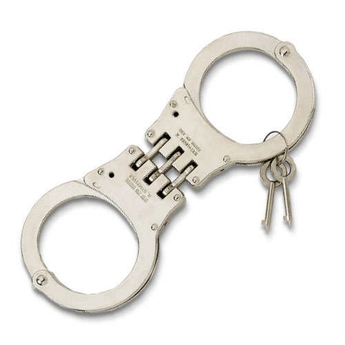 Childrens Toyshop  Sporting Goods : Hinged Nickel Plated Double Lock Handcuffs