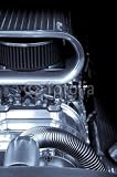Wallmonkeys Peel and Stick Wall Decals - Chromed Race Car Engine Supercharger - Removable Graphic