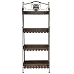 Bamboo and Metal Bakers Rack - Pewter/ Rattan