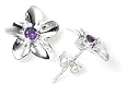 Sterling Silver and Amethyst Flower Earrings by Zina