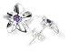 Sterling Silver and Amethyst Flower Earrings by Zina