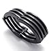 KONOV Stainless Steel Band Unisex Mens Womens Ring, Black