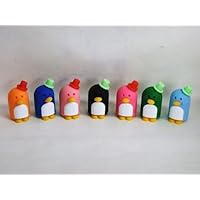 Authentic TRC Iwako Erasers Imported From Japan Penguin Cousins/relatives Japanese Eraser Set of 7 Pieces. Party Favors, Miniature Doll House or Cake Decorations, Christmas Stocking Stuffers, Easter Baskets Fillers.