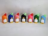 Authentic TRC Iwako Erasers Imported From Japan Penguin Cousins/relatives Japanese Eraser Set of 7 Pieces. Party Favors, Miniature Doll House or Cake Decorations, Christmas Stocking Stuffers, Easter Baskets Fillers.