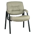 Visitor Chair with Leather Padded Arms - Tan