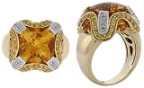14K 2-Tone Gold Ladies Diamond / Citrine Ring. Sized to order